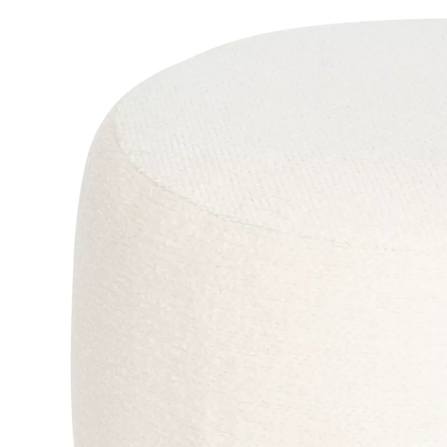 Pouf bouclette (D39 cm) Améa Blanc