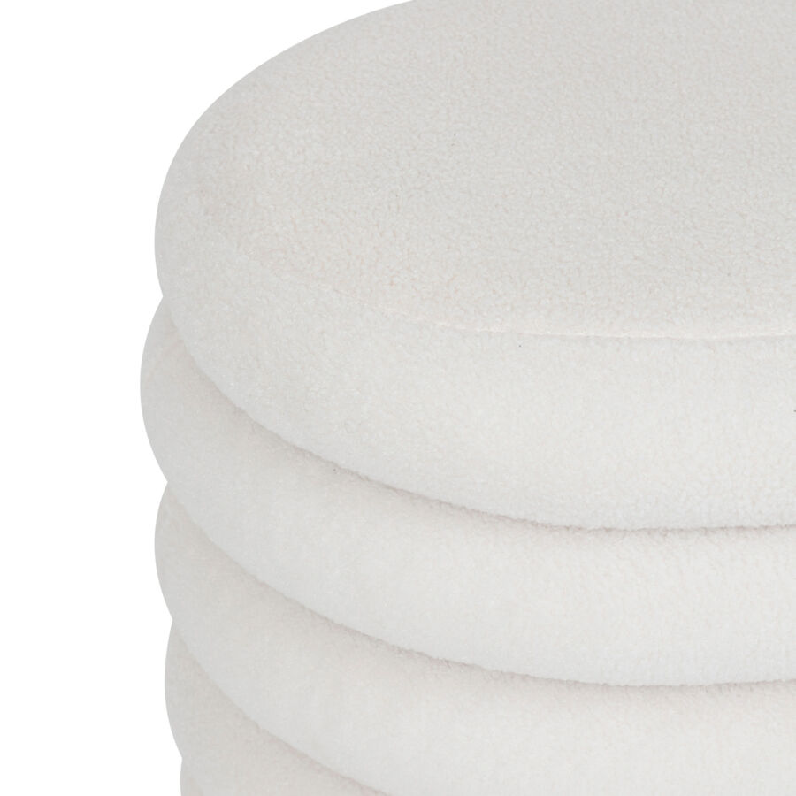 Pouf de rangement bouclette (L59 cm) Giulia Blanc