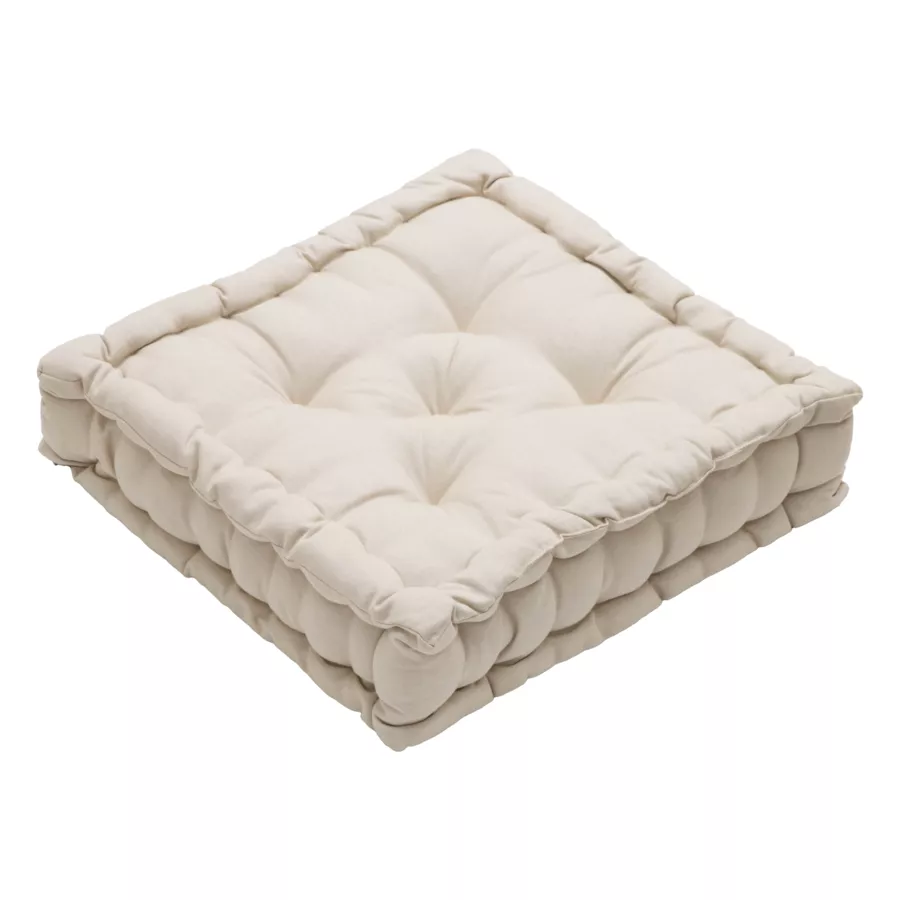Coussin de sol carré coton (60 x 60 cm) Pixel Bicolore Vert kaki / beige