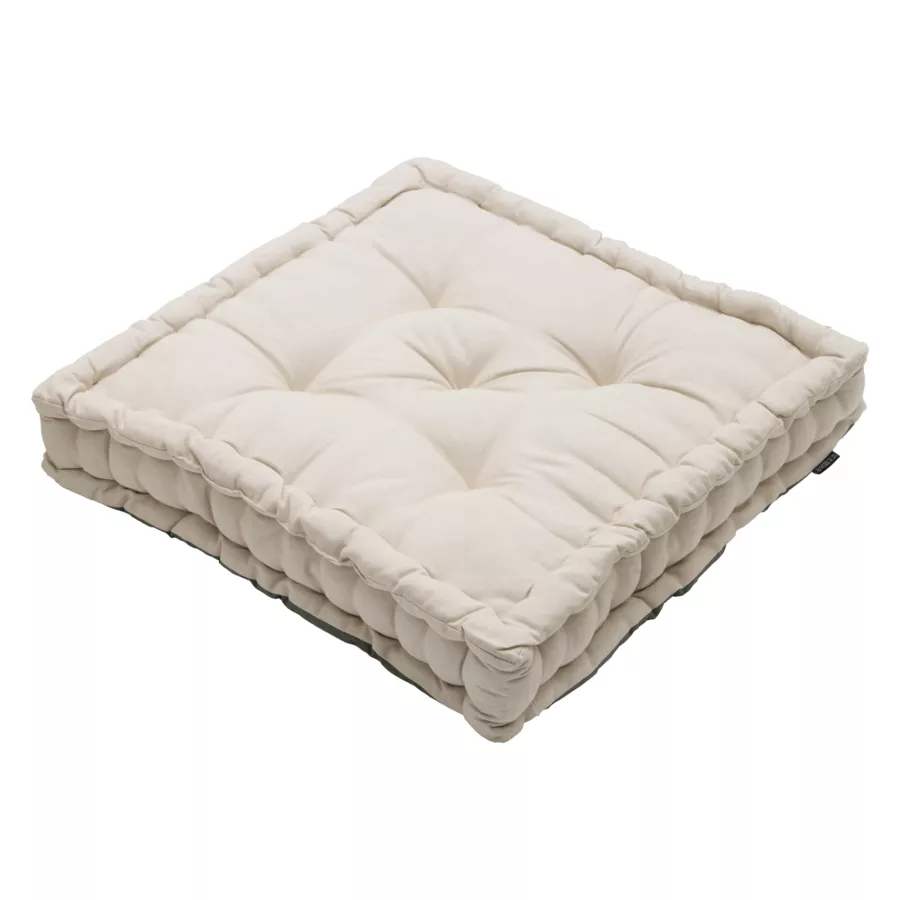 Coussin de sol carré coton (50 x 50 cm) Pixel Bicolore Vert kaki / beige