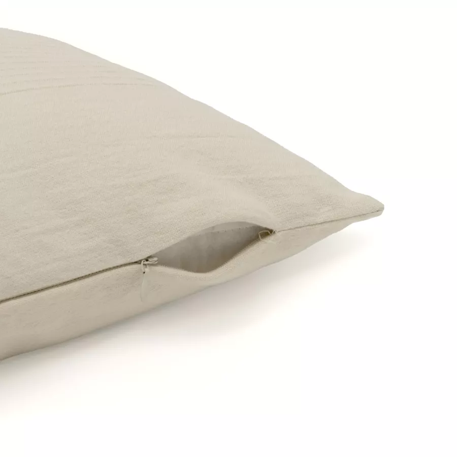 Funda de cojín cuadrado algodón tejido (40 x 40 cm) Léa Beige pampa