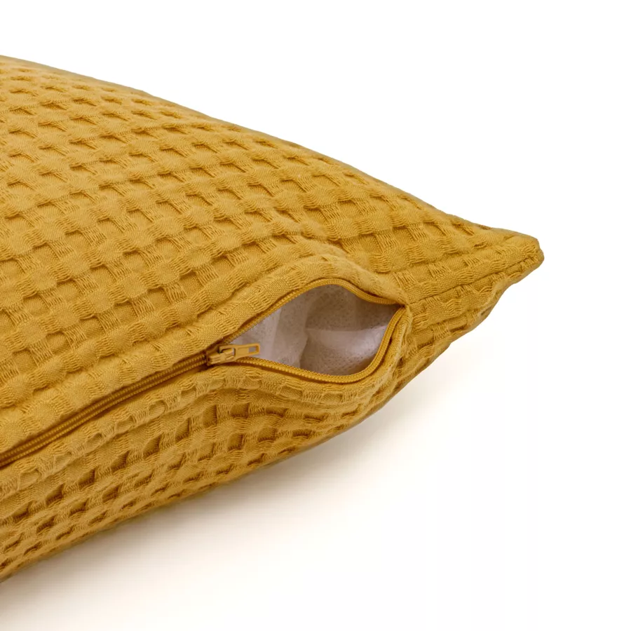 Funda de cojín rectangular algodón nido de abeja (30 x 50 cm) Maya Amarillo azafrán