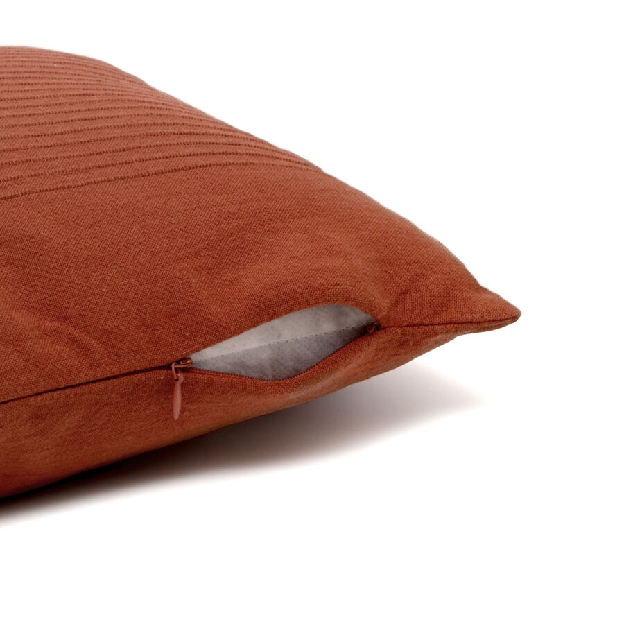 Housse de coussin carrée coton tissé (40 x 40 cm) Léa Terracotta