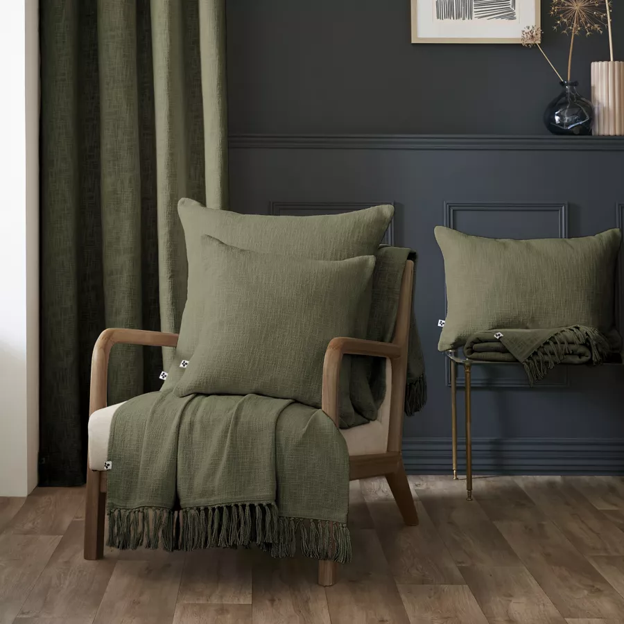 Coussin dŽhoussable 45 x 45 cm Slub SIXTINE Thym