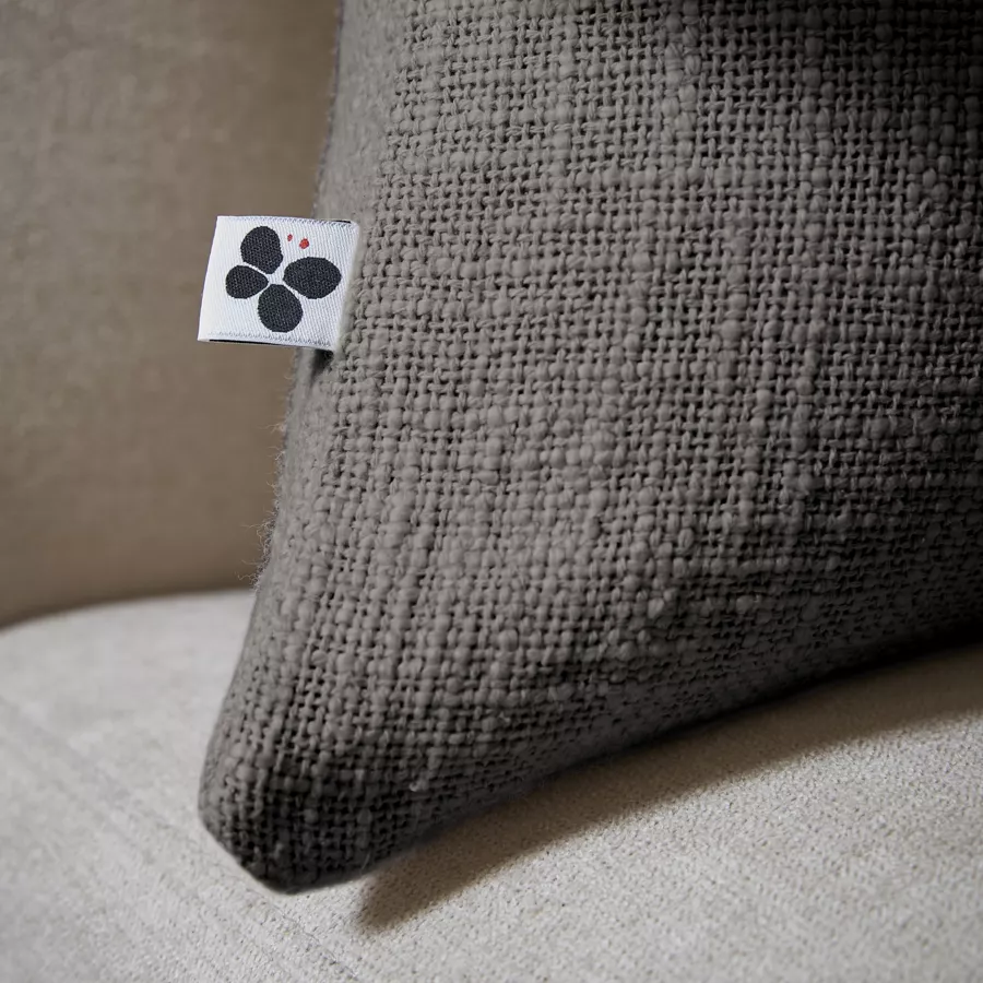 Coussin dŽhoussable 60 x 60 cm Slub SIXTINE Ardoise