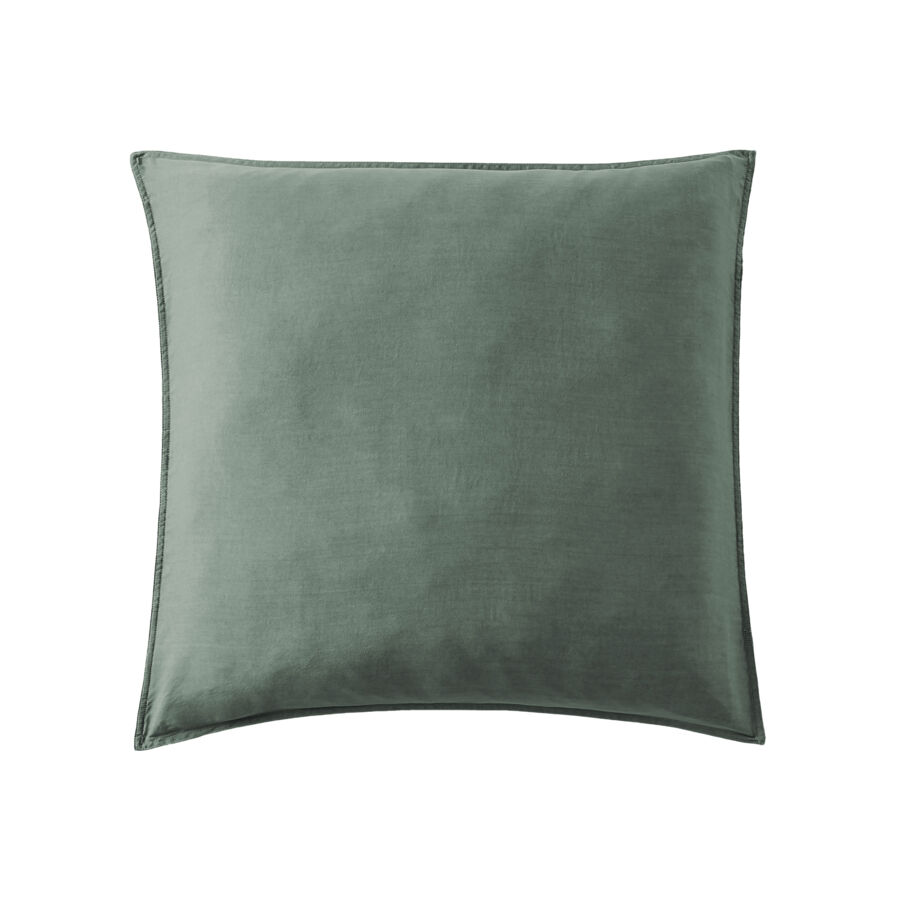 Federa per cuscino letto quadrata in lyocell Tencel™ lavata (63 x 63 cm) Olivia Verde rosmarino