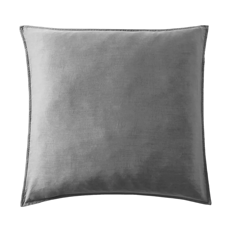 Taie d'oreiller carrée lyocell Tencel™ lavé (80 x 80 cm) Olivia Gris granit 