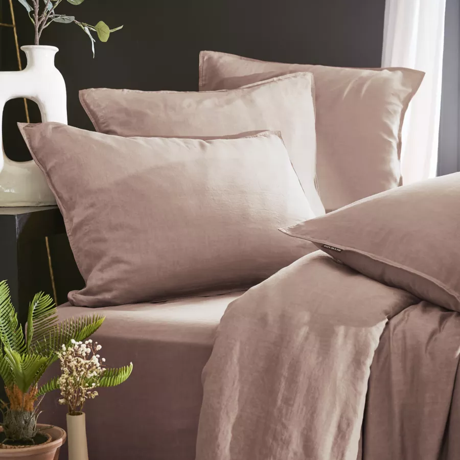 Taie d'oreiller carrée lyocell Tencel™ lavé (80 x 80 cm) Olivia Rose blush