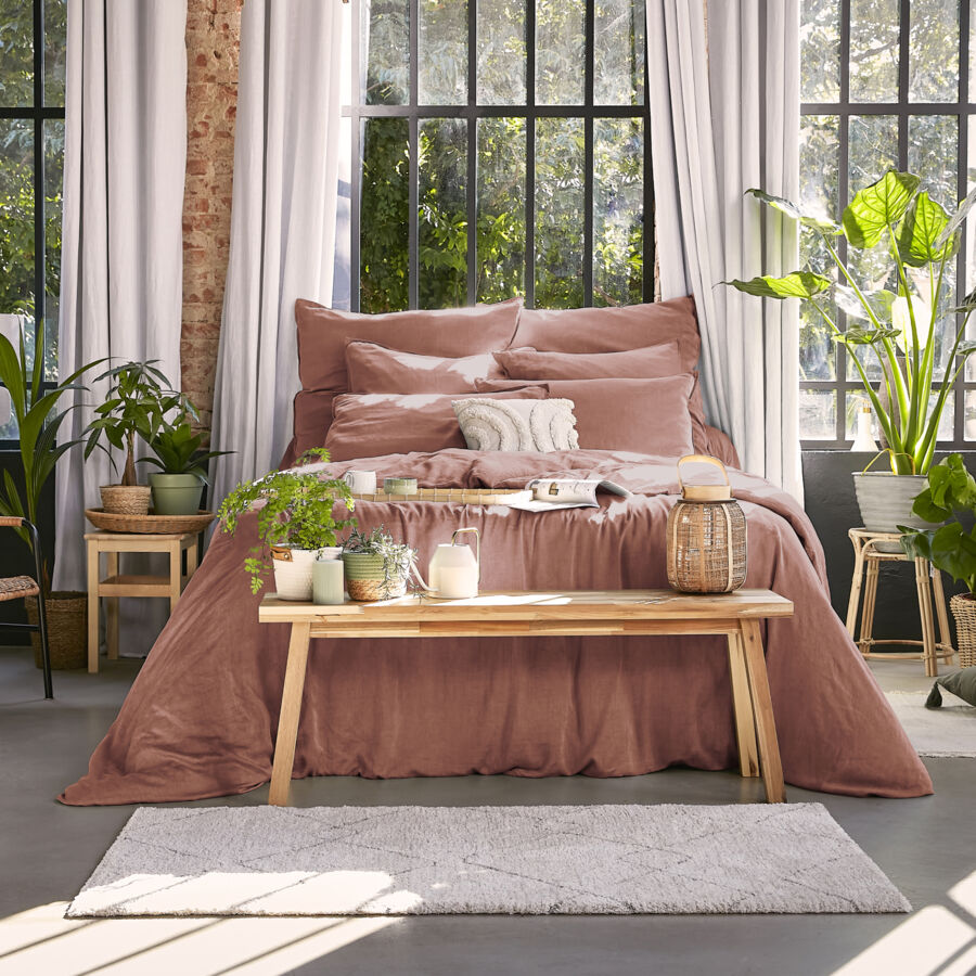 Drap housse lyocell Tencel™ (140 x 200 cm) Olivia Terracotta