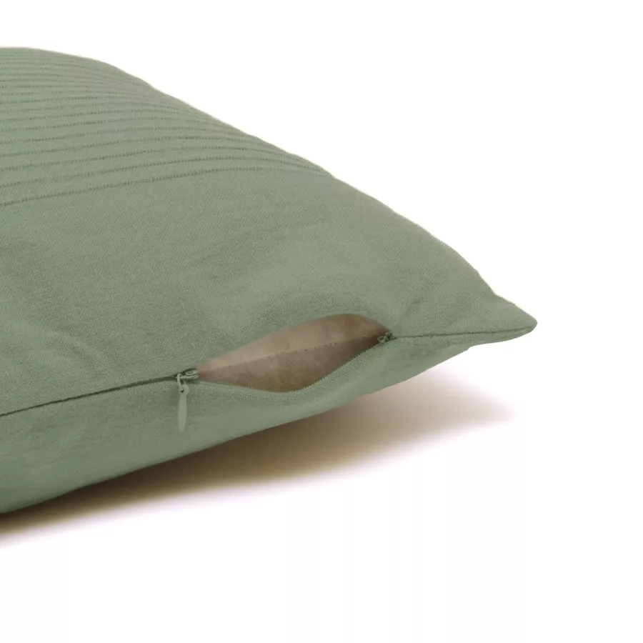 Housse de coussin rectangulaire coton tissé (30 x 50 cm) Léa Vert romarin