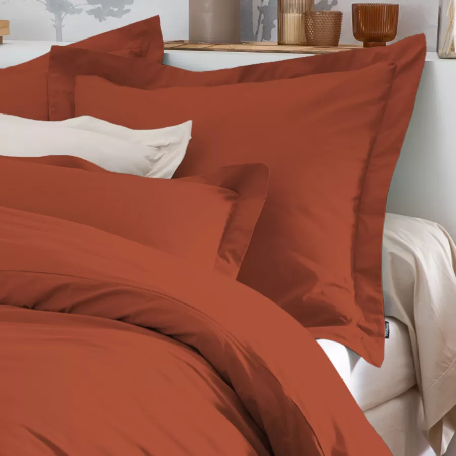 Dekbedovertrek percal katoen (280 x 240 cm) Cali Terracotta