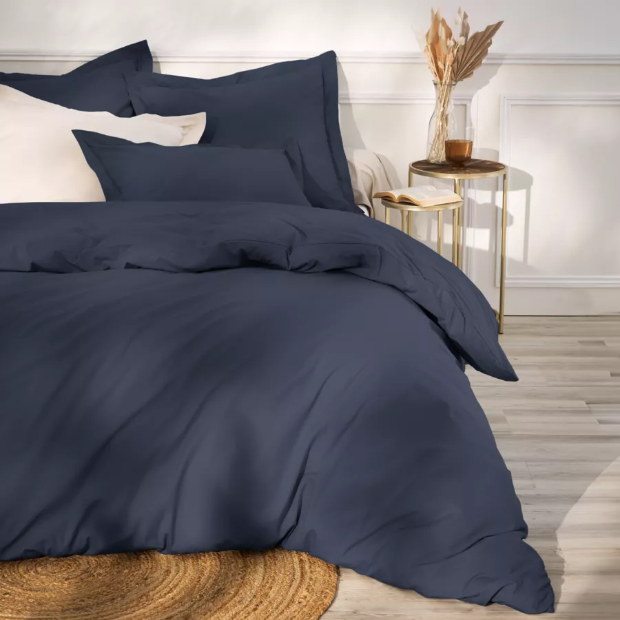 Hoeslaken percal katoen (90 x 200 cm) Cali Donkerblauw