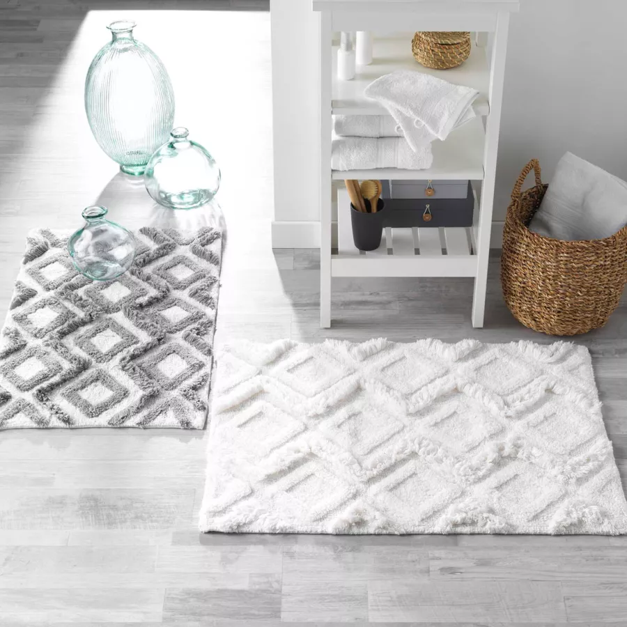 Tapis de bain coton (50 x 80 cm) Ikatis Blanc