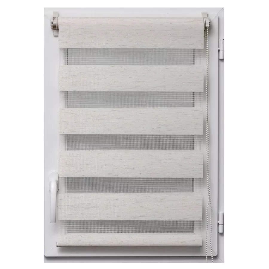 Estor enrollable  (90 x alto180 cm) Día / Noche Beige veteado