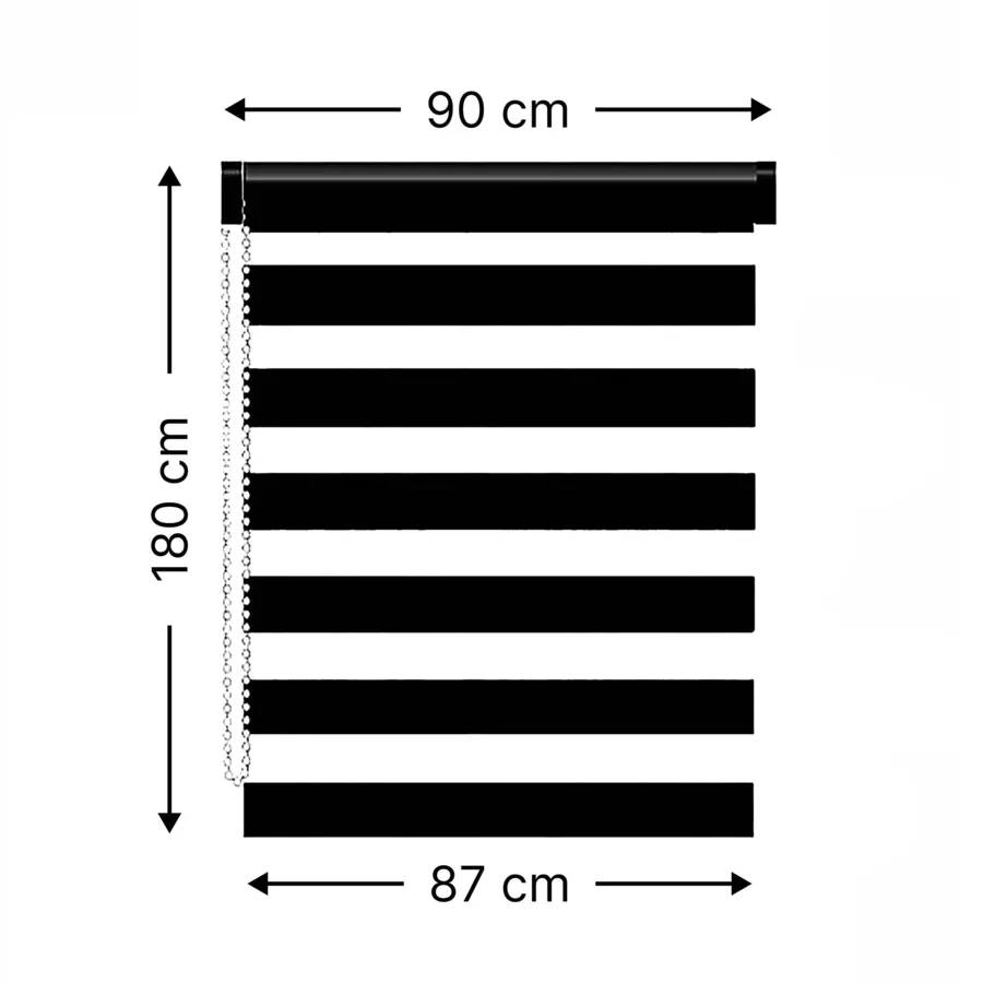 Store enrouleur Jour/Nuit (90 x 180 cm) Gris Anthracite