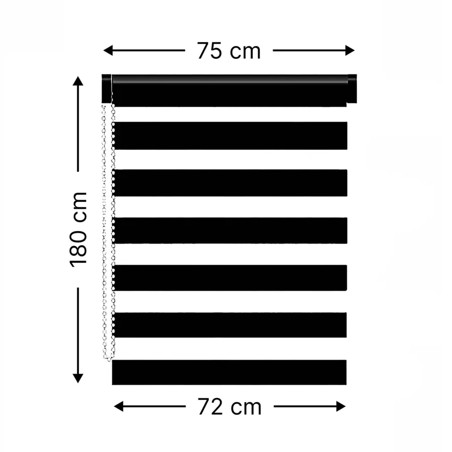 Store enrouleur Jour / Nuit (75 x 180 cm) Noir