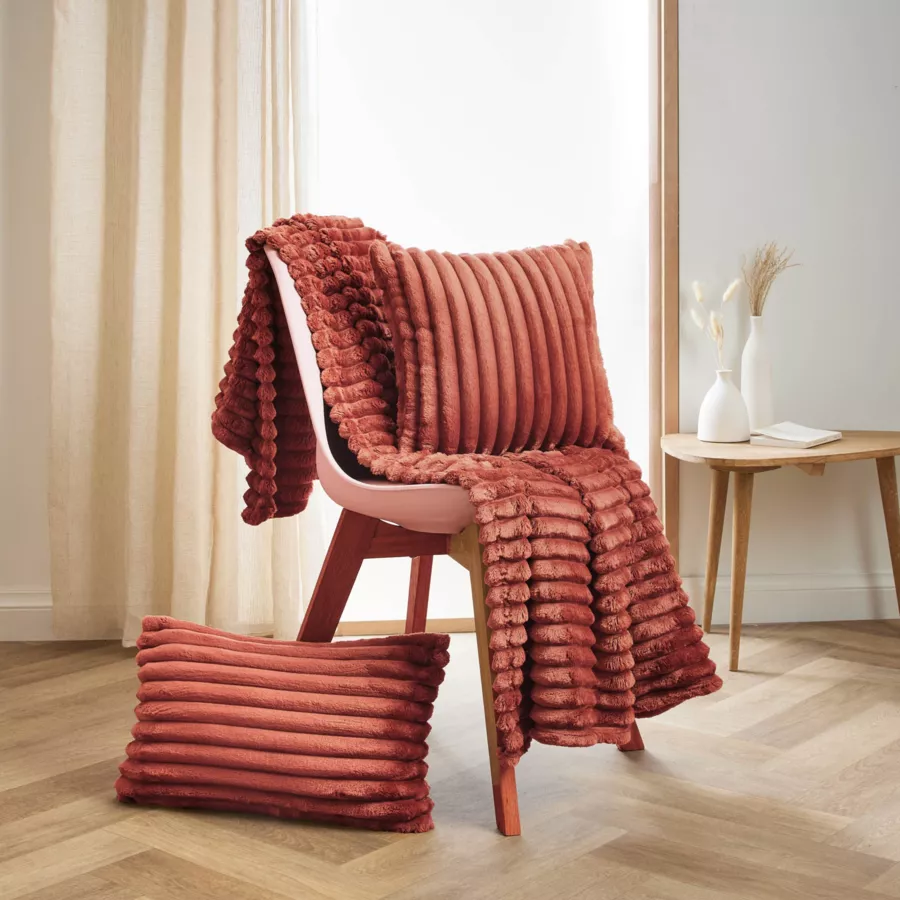 Fodera per cuscino quadrata flanella (40 x 40 cm) Dune Terracotta