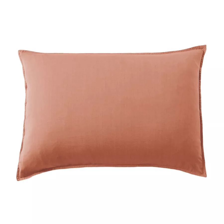 Funda de almohada rectangular lyocell Tencel™ lavado (50 x 80 cm) Olivia Terracota