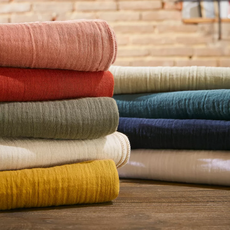 Federa cuscino a rullo garza di cotone (L185 cm) Gaïa Beige pampa
