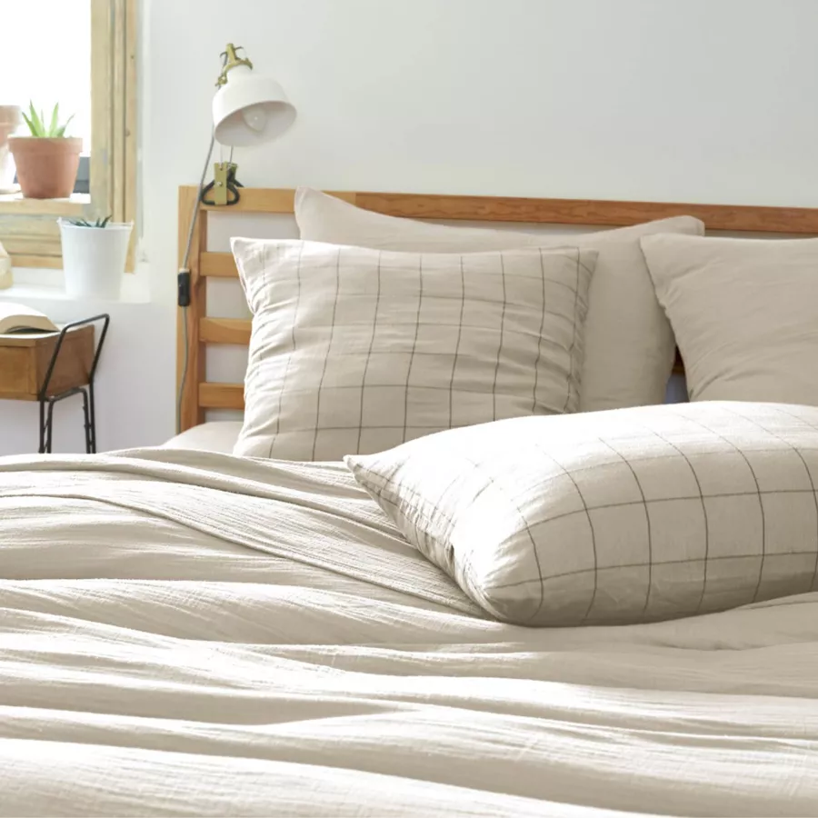 Funda nórdica de gasa de algodón (240 x 220 cm) Gaïa Match Beige pampa