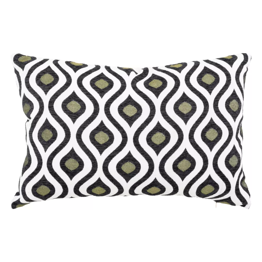 Coussin rectangulaire polycoton (35 x 58 cm) Twist Noir