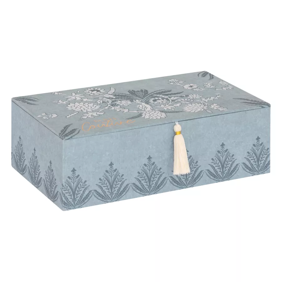 Houten naaidoos (30 x 10 cm) Wild Blauw