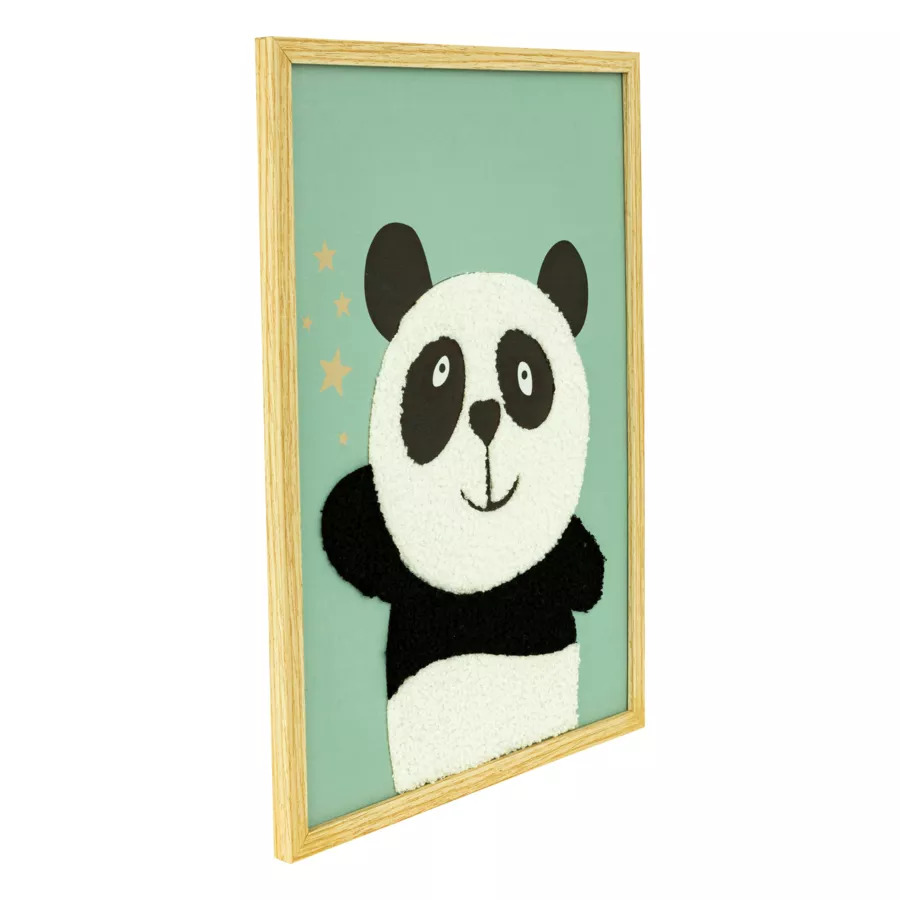 Toile murale enfant (40 x 30 cm) Panda Vert