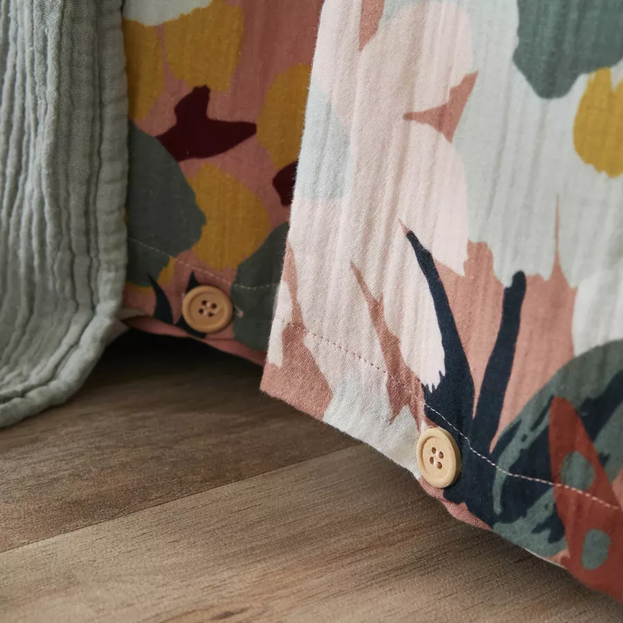 Funda nórdica de gasa de algodón (260 x 240 cm) Azel Multicolor