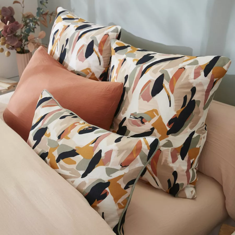 EM - Coussin dŽhoussable avec passepoil 45 x 45 cm Gaze de coton imprimŽe MATHILDA