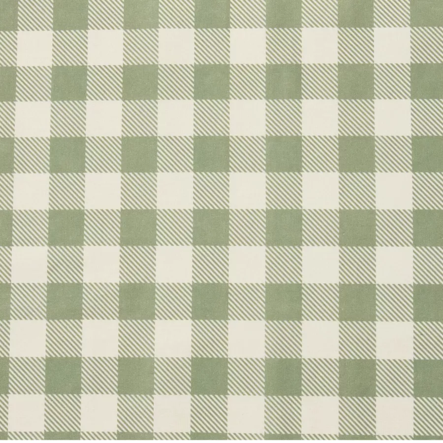 EM - Nappe en coton enduit 150 x 350 cm VICHY sauge