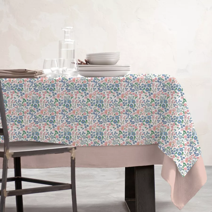 EM - Nappe en coton enduit 150 x 350 cm COROLLE