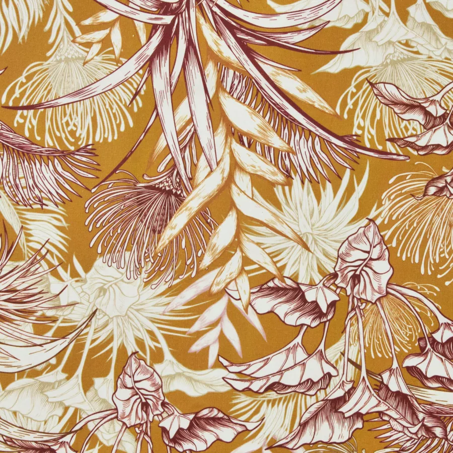 Tischdecke rechteckig Baumwolle beschichtet (150 x 250 cm) Granada Honiggelb