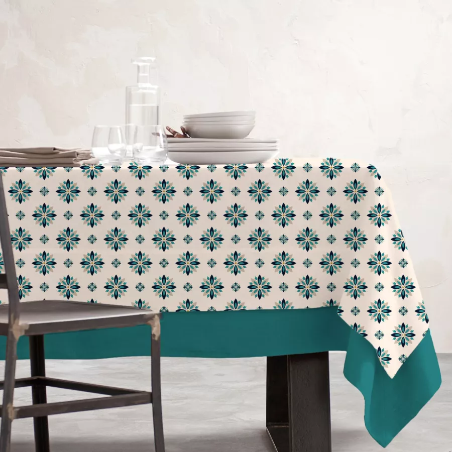 Mantel rectangular de algodón revestido (150 x 350 cm) Porto Multicolor
