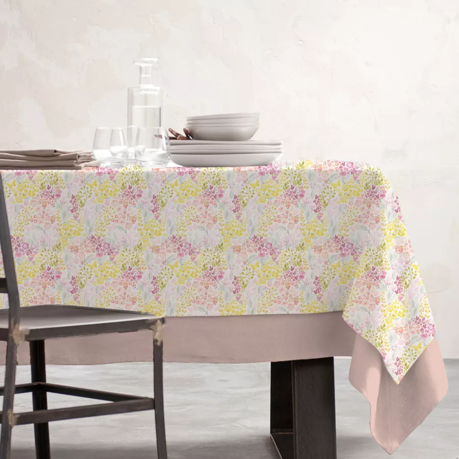 Tischdecke rechteckig Baumwolle beschichtet (150 x 250 cm) Paquerettes Mehrfarbig