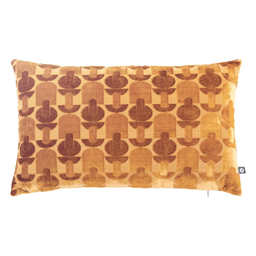 Cojín rectangular terciopelo (30 x 50 cm) Luna Amarillo ocre
