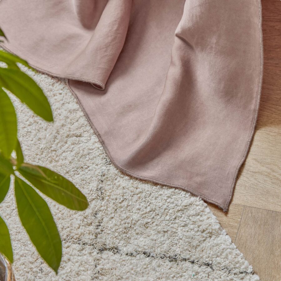 Verstelbare Tencel™ Lyocell-gordijn (140 x max 270 cm) Olivia Rose blush