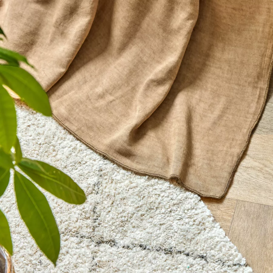 Rideau lyocell Tencel™ ajustable (140 x max 270 cm) Olivia Camel