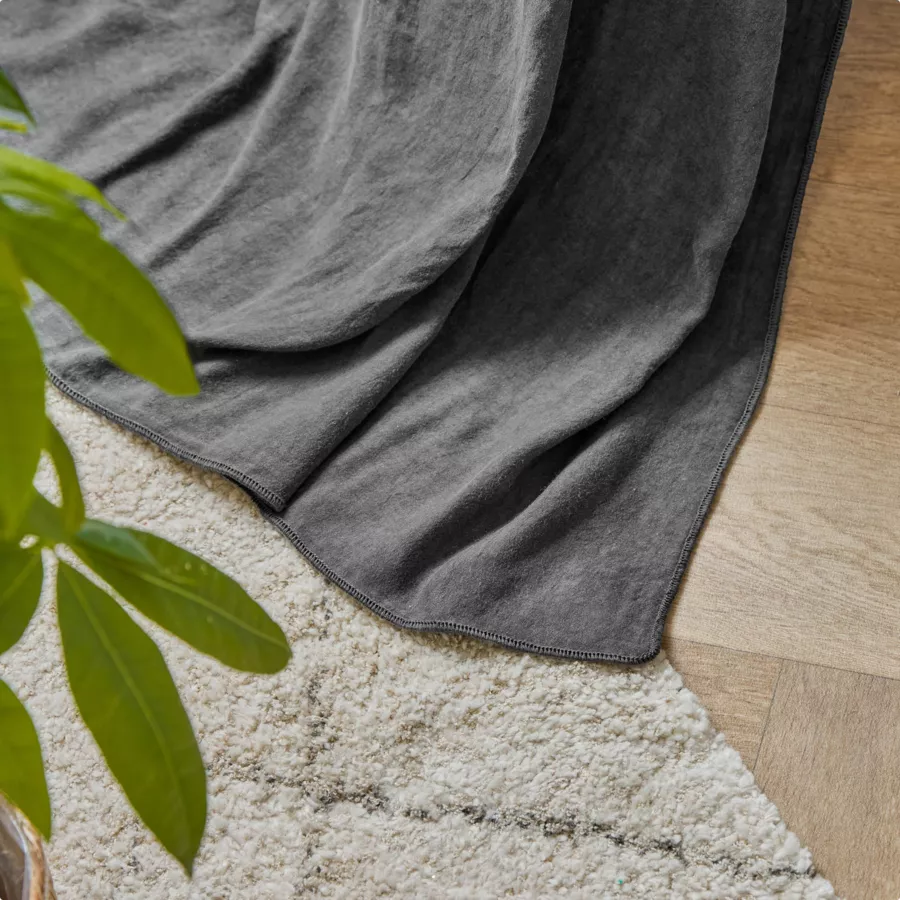 Rideau lyocell Tencel™ ajustable (140 x max 270 cm) Olivia Gris granit