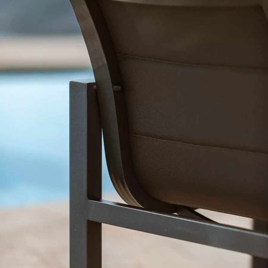 Set van 2 tuinstoelen van aluminium Elba Antracietgrijs