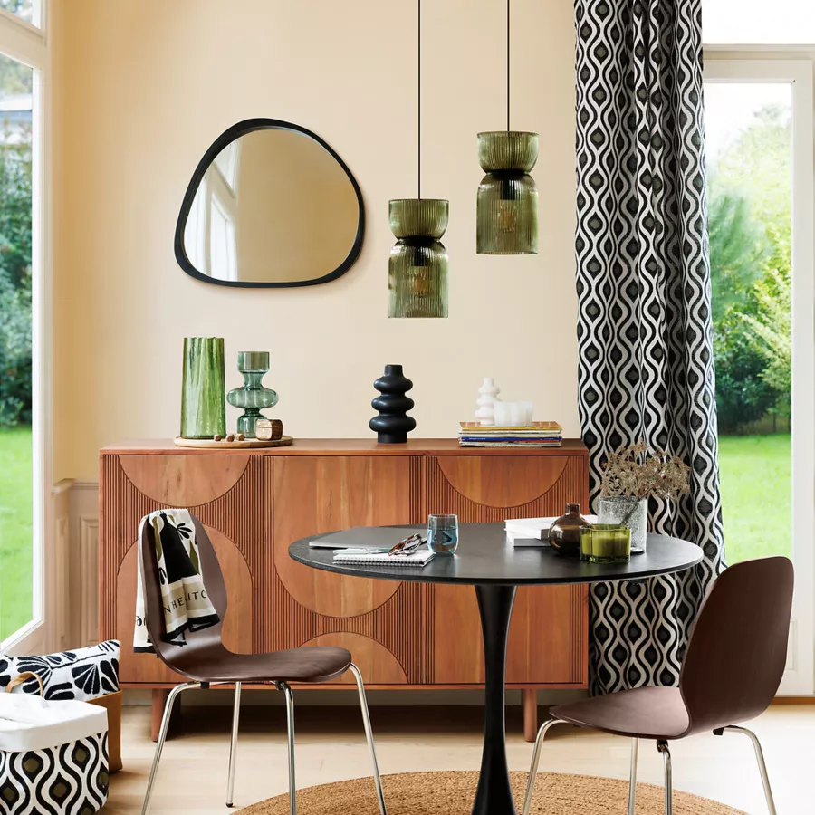 Cortina tejida (140 x 260 cm) Twist Negro