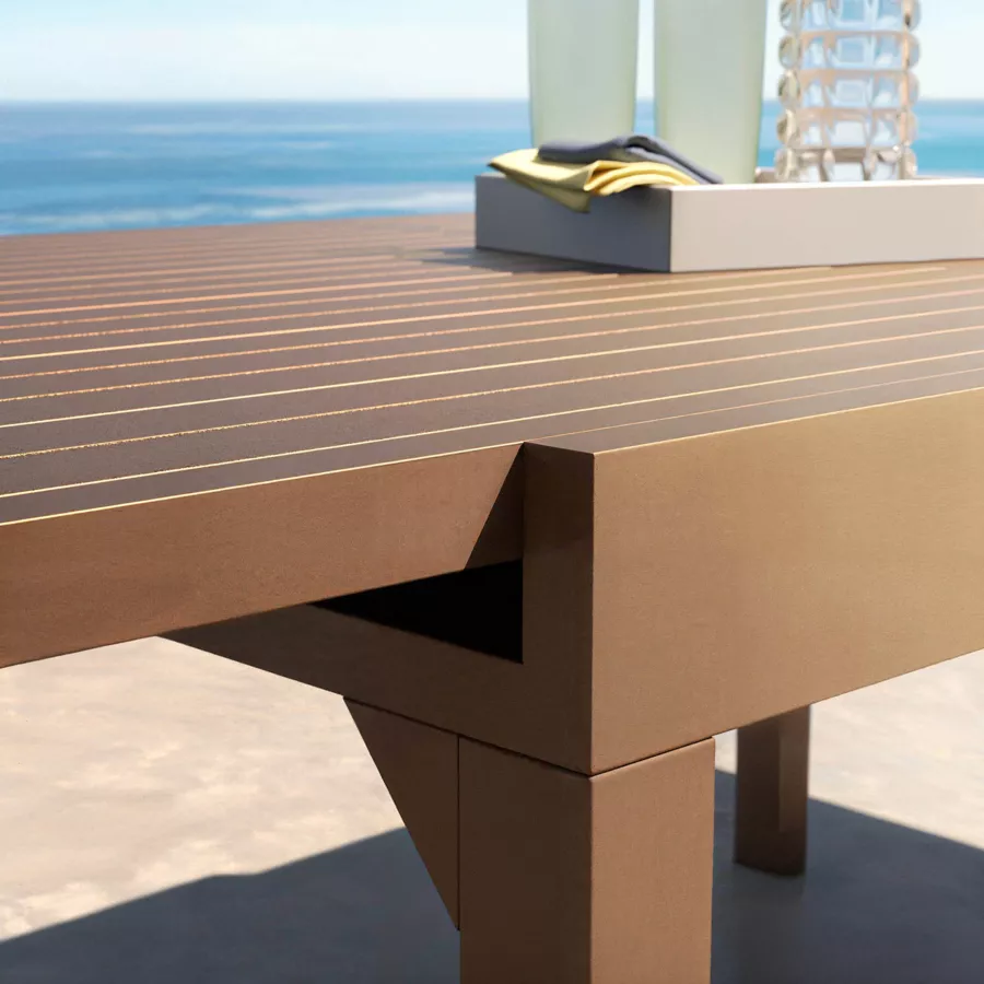 Table de jardin extensible aluminium 10 places (135/270 x 90 cm) Murano Bronze