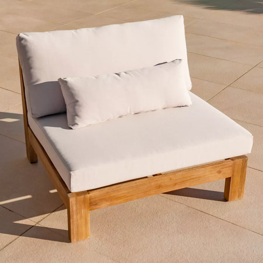 Salon de jardin d'angle en bois d'acacia 6 places 5 pcs Borneo Sable