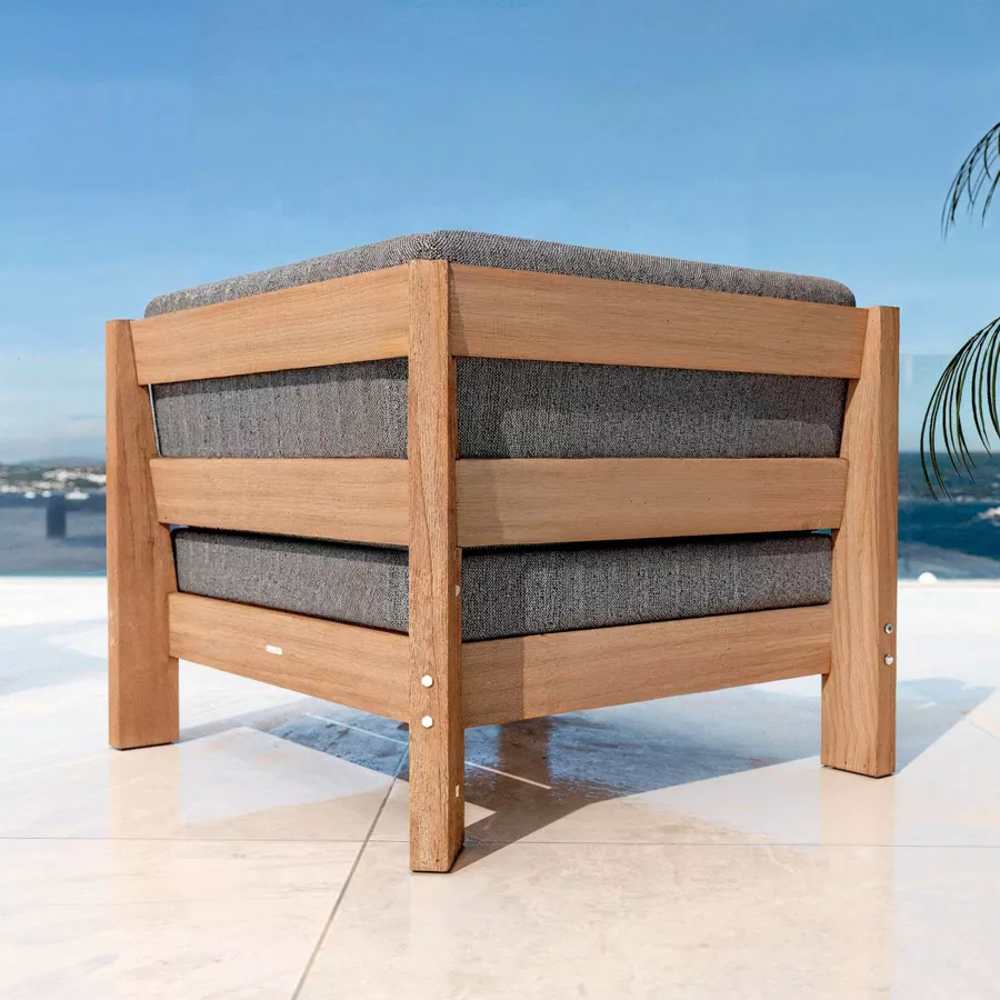 Conjunto de jardín esquinero de madera de acacia 7 plazas 6 pzas Bornéo Gris antracita