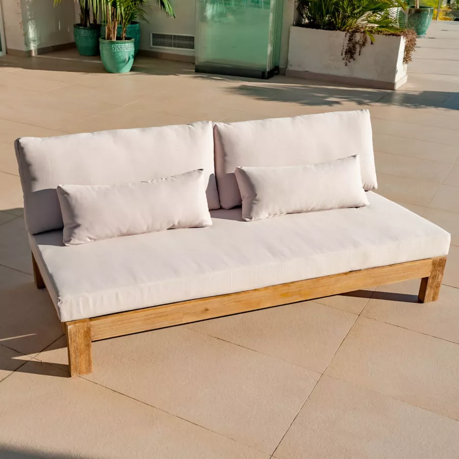 Conjunto de jardín de madera de acacia 8 plazas 5 pzas Bornéo Arena