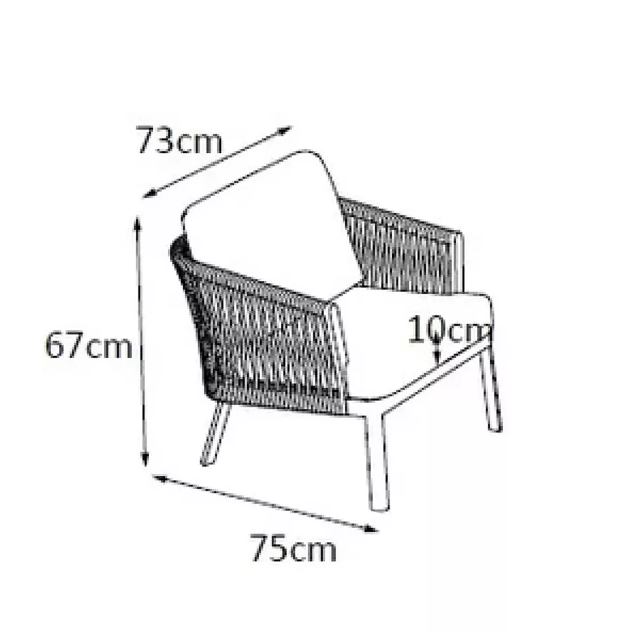 Sillón de jardín de relax en aluminio Amalfi Gris antracita