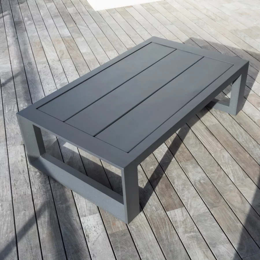 Salon de jardin aluminium 5 places 4 pcs Elba Gris anthracite