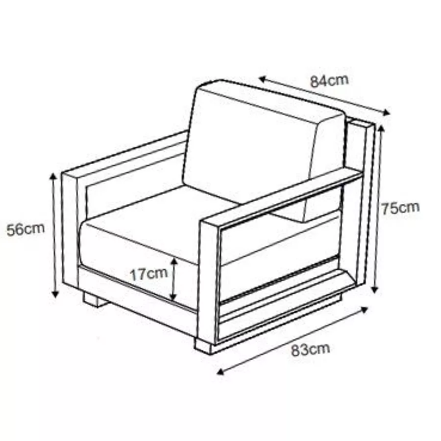 Gartensessel aus Aluminium Elba Weiß und Beige