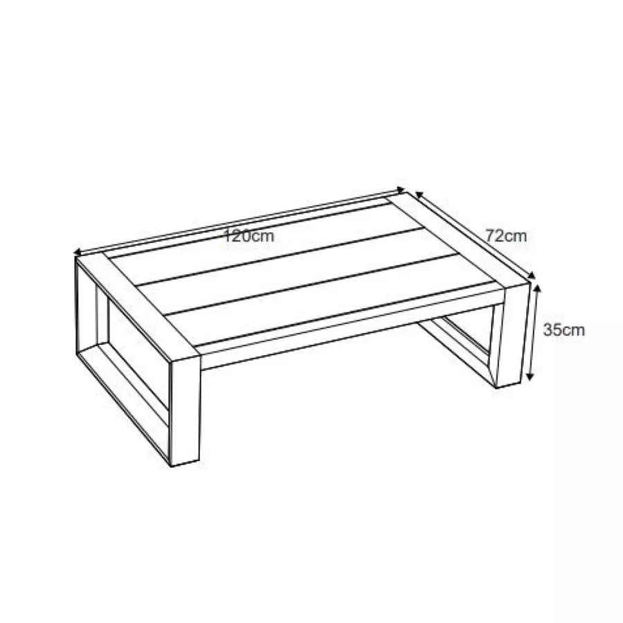 Salontafel rechthoekig Elba - Wit