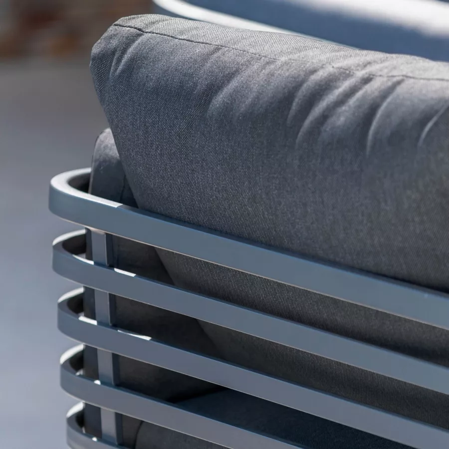 Canapé de jardin en aluminium 2 places Monte Carlo Gris anthracite