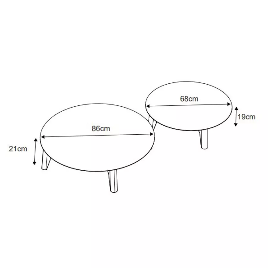 Table basse de jardin ronde (D86 cm) Monte Carlo Gris anthracite
